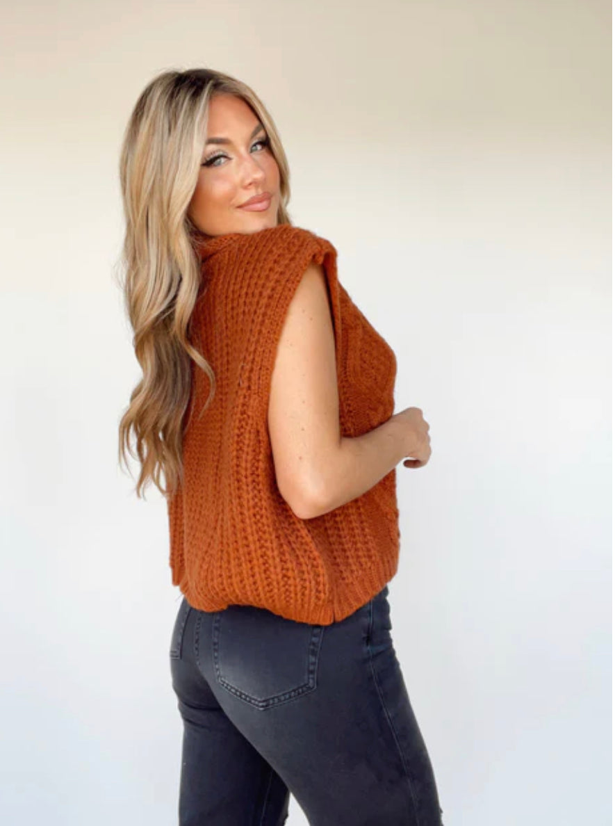 Rust Turtleneck Sweater