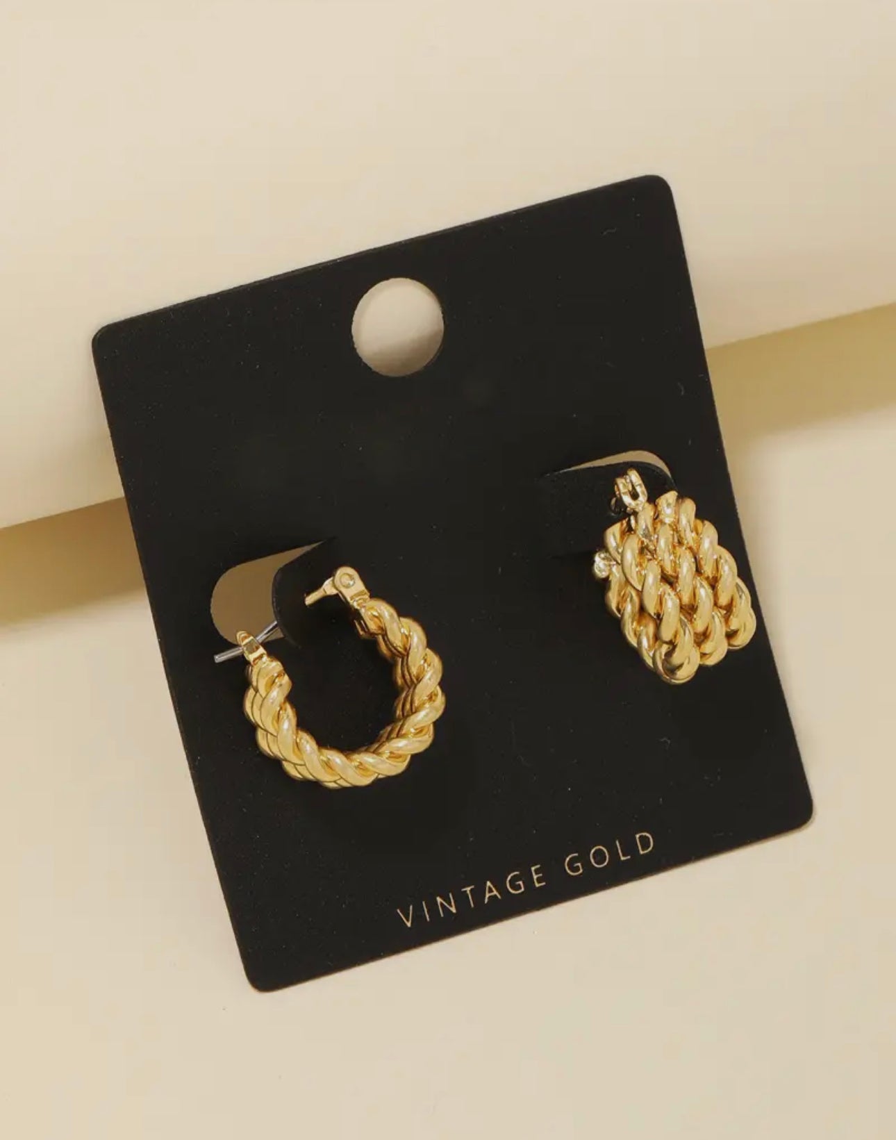 Gold Rope Huggie Earrings