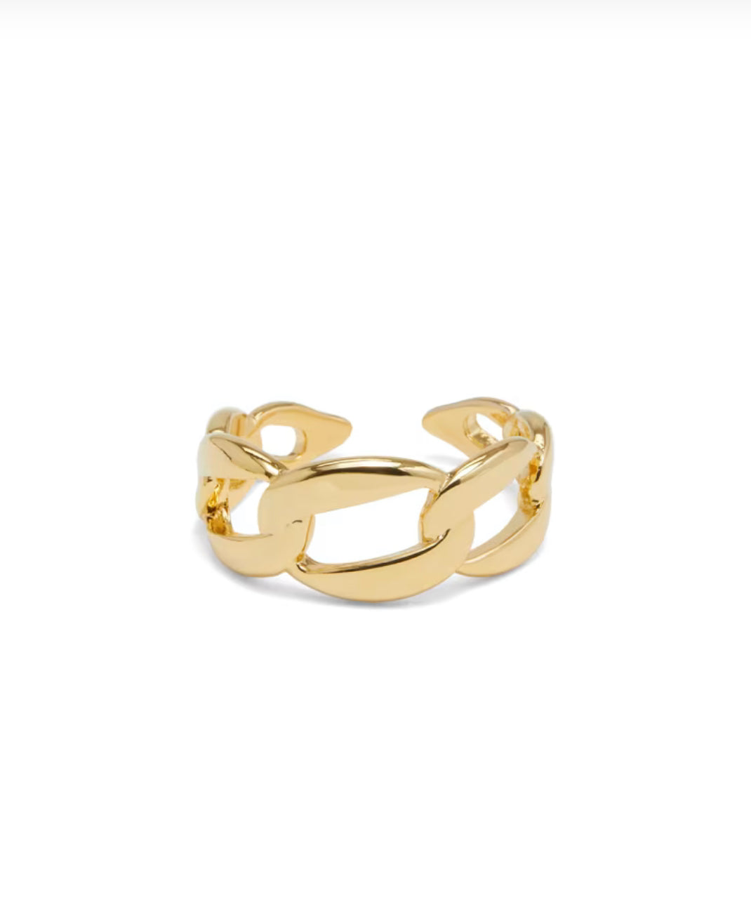 Gold Curb Chain Adjustable Ring