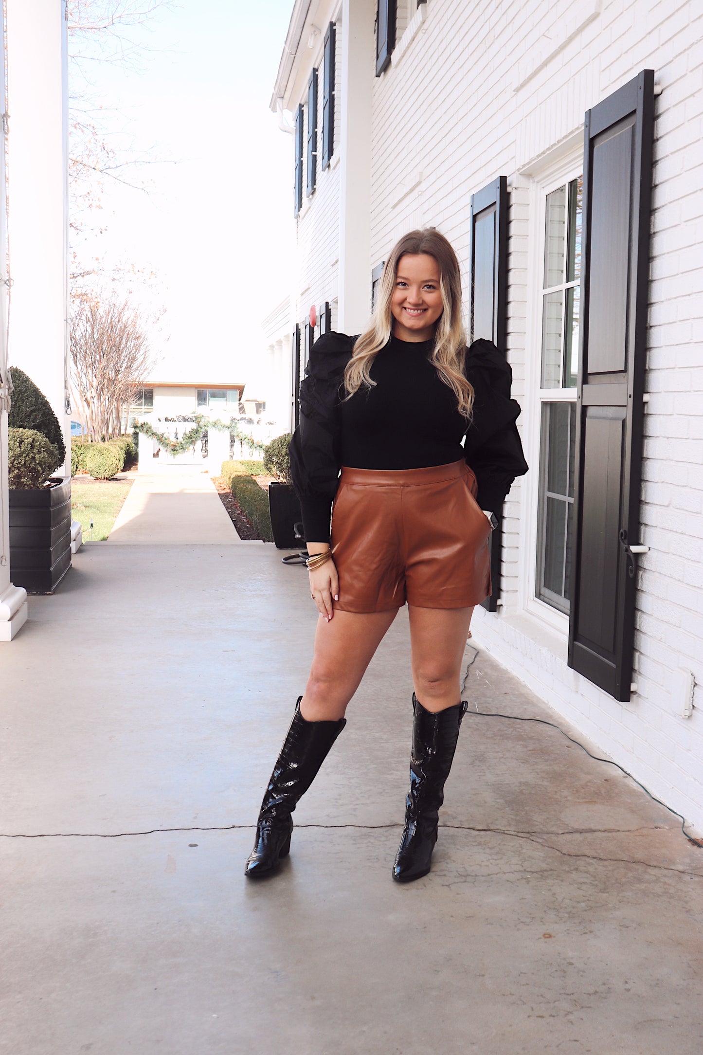 Caramel Leather Shorts